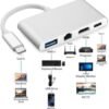 USB C to HDMI 4K+Gigabit Ethernet (RJ45 Port)+USB 3.0 USB 3.1 Type C