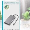 USB C 8-IN-1 Adapter HUB Type-C to 3.5mm AUX, USB 3.0, 4K HDMI, PD Charging, SD/TF Reader AT21300 Laptop Accessory, USB Hub (Grey) In Nairobi Kenya