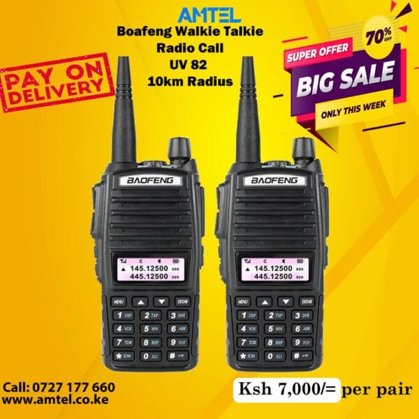 10km BAOFENG UV-82 Dual Band Walkie Talkie Two Way Radio Call in Nairobi Kenya