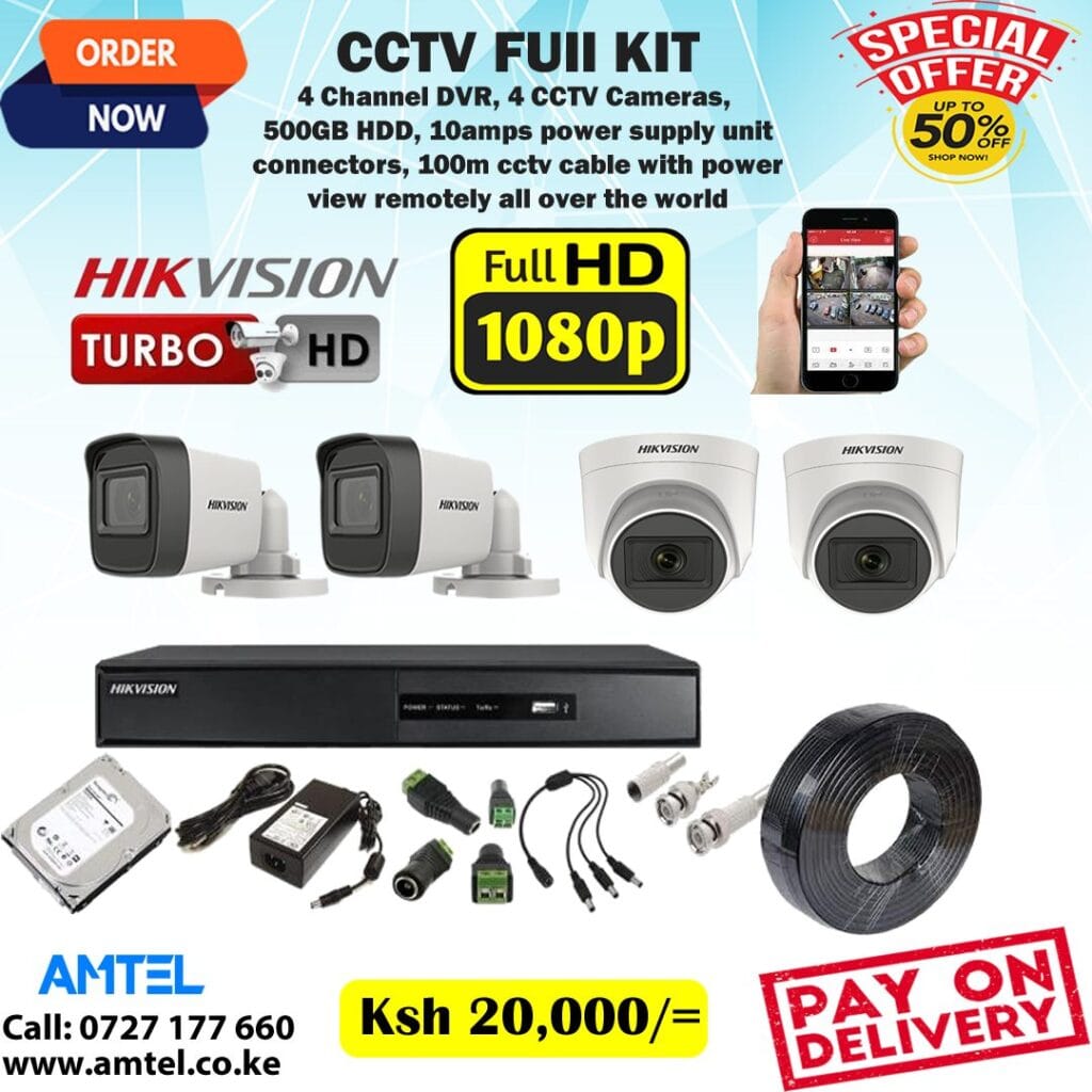 Hikvision CCTV 4 cameras full kit in Nairobi Kenya Buy Online