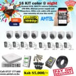 16 Cameras Hikvision ColorVu 1080p 2MP HD 16 Channels Complete Kit with color at night in Nairobi Kenya