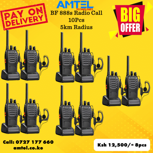 Baofeng BF-888S Walkie Talkie (With Earpiece) 10 Pieces– Reliable Two-Way Radio in Kenya