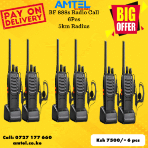 Baofeng BF-888S Walkie Talkie (With Earpiece) 6 Pieces– Reliable Two-Way Radio in Kenya