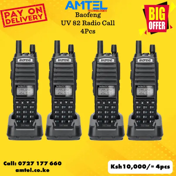 Baofeng UV-82 Walkie Talkie (With Earpiece) 4 Pieces in Kenya