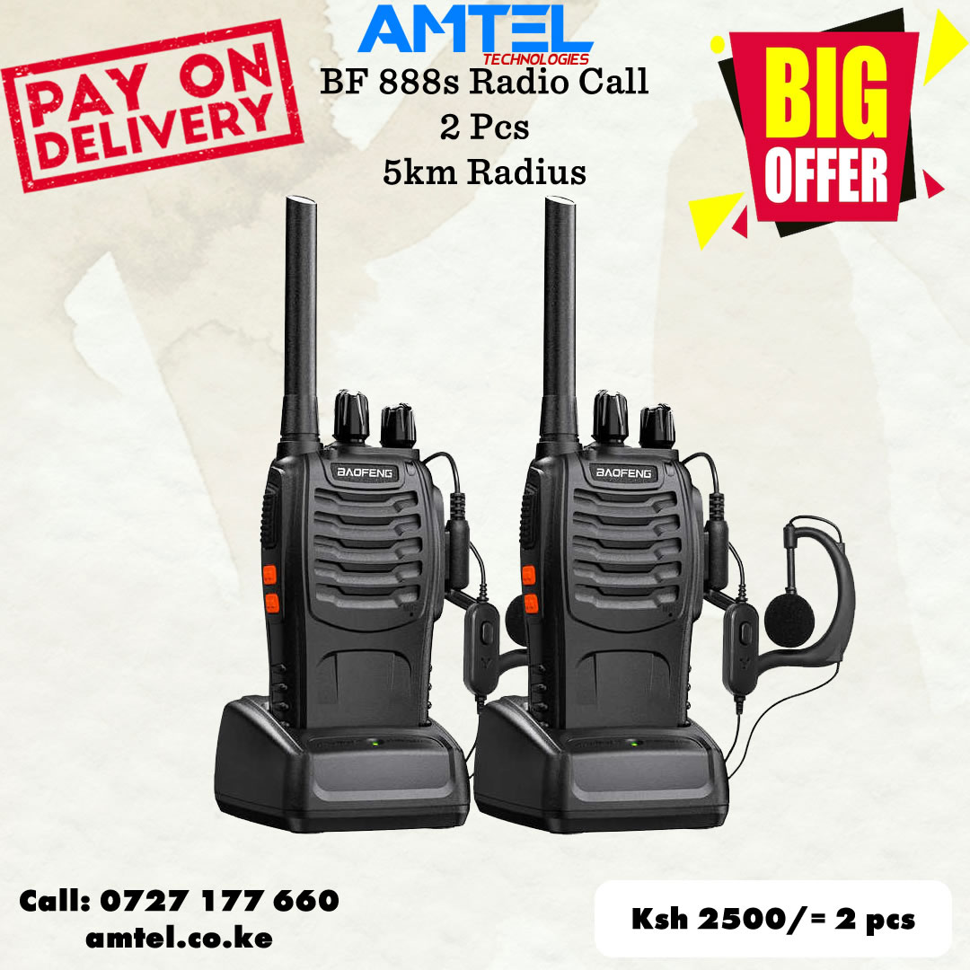 2 Sets Baofeng BF-888 Walkie Talkie – Long Range Two-Way Radios (Pack of 2) in Kenya
