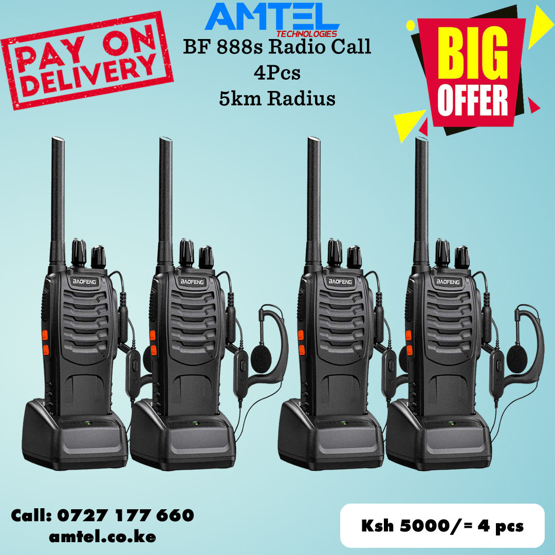4 Sets Baofeng BF-888 Walkie Talkie – Long Range Two-Way Radios (Pack of 4) in Kenya