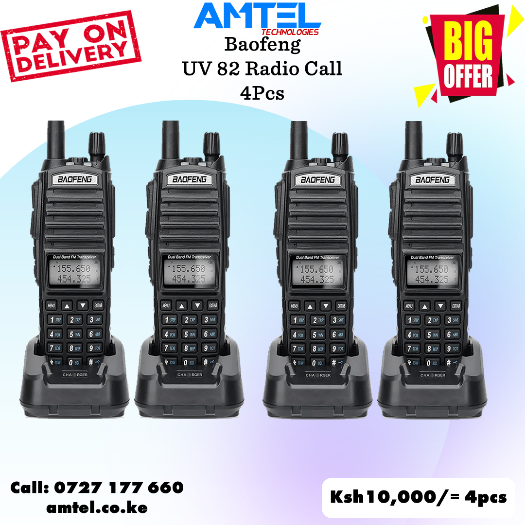 4 Sets Baofeng UV-82 Walkie Talkie – Long Range Two-Way Radios (Pack of 4) in Kenya