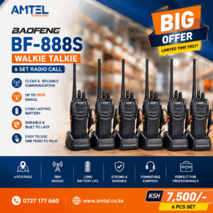 6 Set Baofeng BF-888S Walkie Talkies – Professional Long-Range Two-Way Radio Communication Solution.