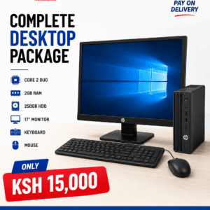 HP Refurbished Desktop Computer Core 2 Duo | 2GB RAM | 250GB HDD | 17-Inch Monitor | Keyboard & Mouse – Complete Desktop Package
