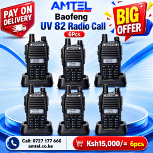 6 Sets Baofeng UV-82 Walkie Talkie – Long Range Two-Way Radios (Pack of 6) in Kenya.